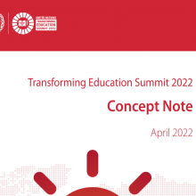 Note conceptuelle du Sommet 2022 sur la transformation de l'éducation